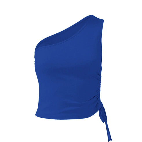 'Faer' One Shoulder Cropped Cami - Celes Fashion